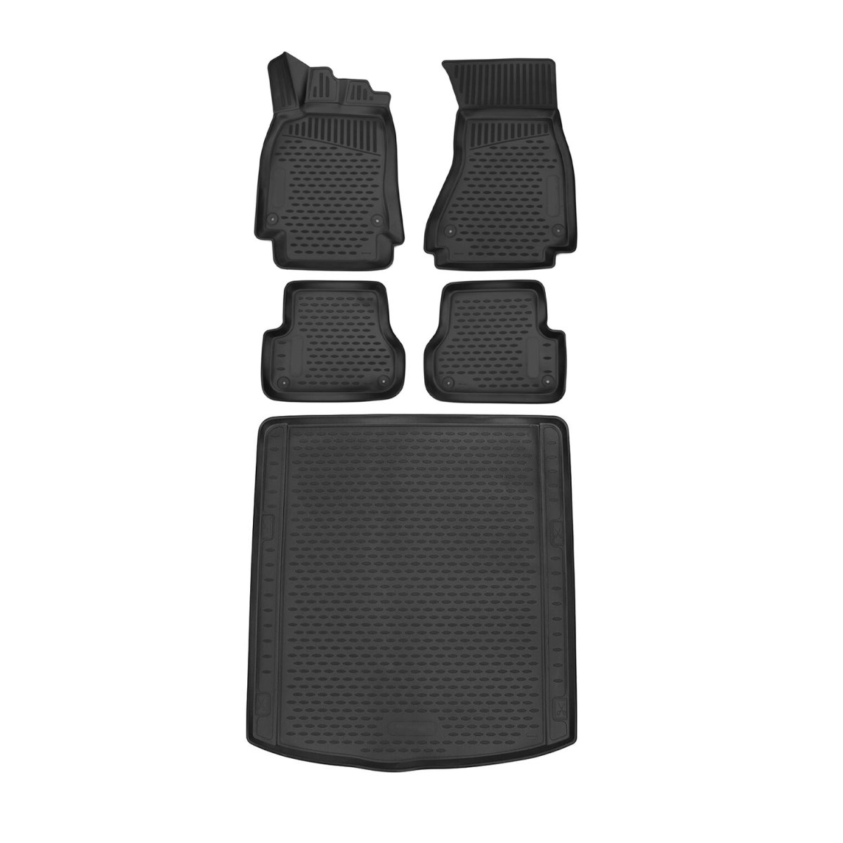 Audi A6 Floor-Trunk Mats - Omac - 3D - Black - '12-'18